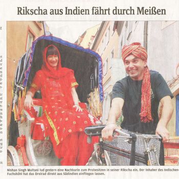 Rikscha aus Indien fährt durch Meißen